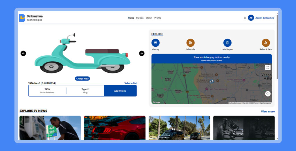 User dashboard